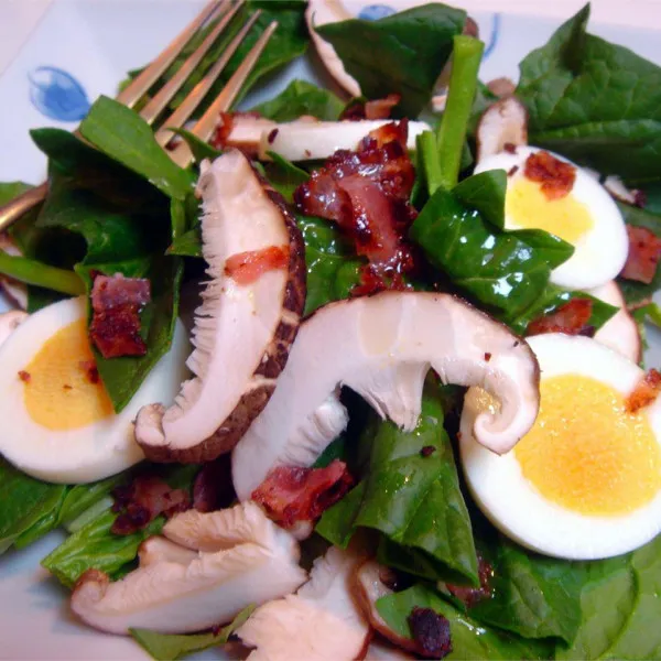 receta Salade d'épinards et champignons