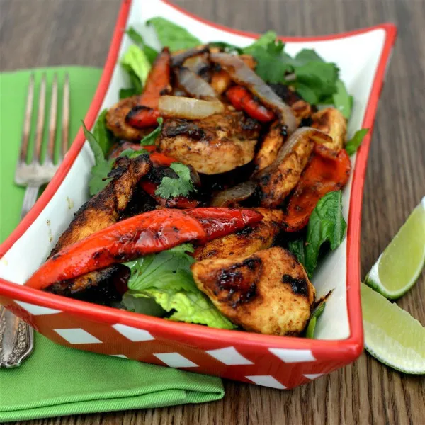 receta Ensalada De Fajita De Pollo A La Parrilla