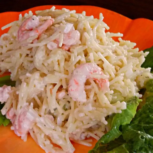 receta Salade de nouilles aux crevettes