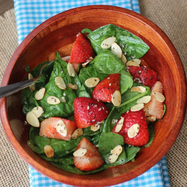 receta Salade d'épinards aux fraises I