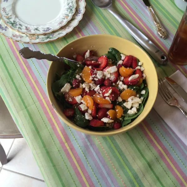 receta Salade d'épinards aux fraises III