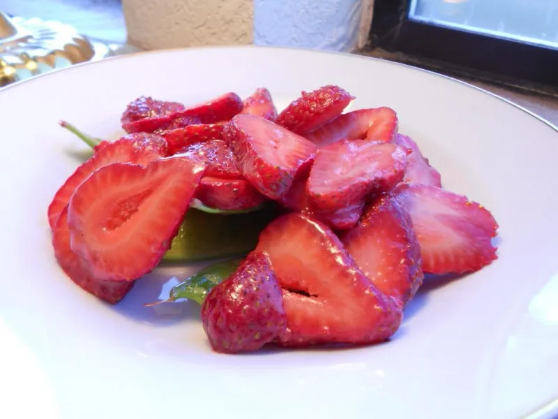 receta Salade de pois aux fraises