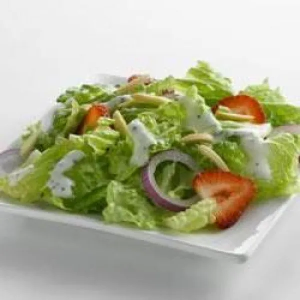 receta Ensalada De Fresas Y Lechuga Romana Y Aderezo Cremoso De Semillas De Amapola Con Edulcorante Natural Truvia®