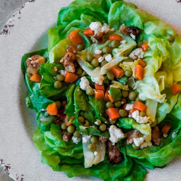 recetas Ensalada De Guisantes, Zanahorias Y Nueces Confitadas