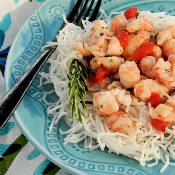 receta Salade de crevettes fraîches au romarin