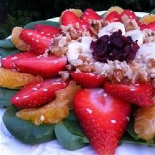 receta Salade d'épinards aux fruits et au miel