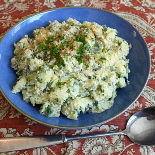 receta Ensalada De Papas Y Hojas De Mostaza