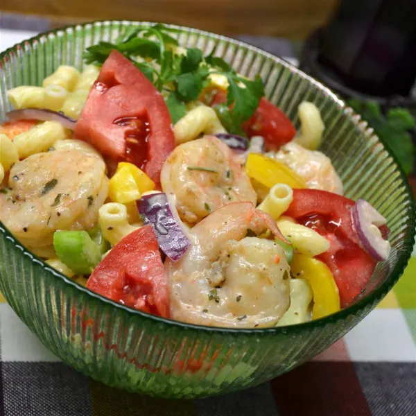 receta Ensalada De Pasta Y Camarones De Mamá