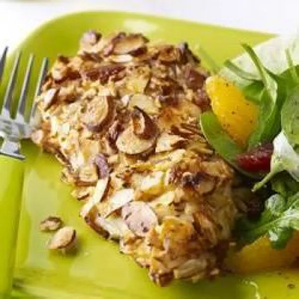 recetas Ensalada De Pollo Con Costra De Naranja Y Almendras Y Rúcula Con Hinojo