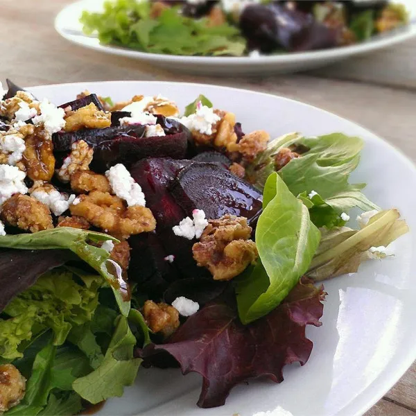 receta Salade de betteraves au fromage de chèvre