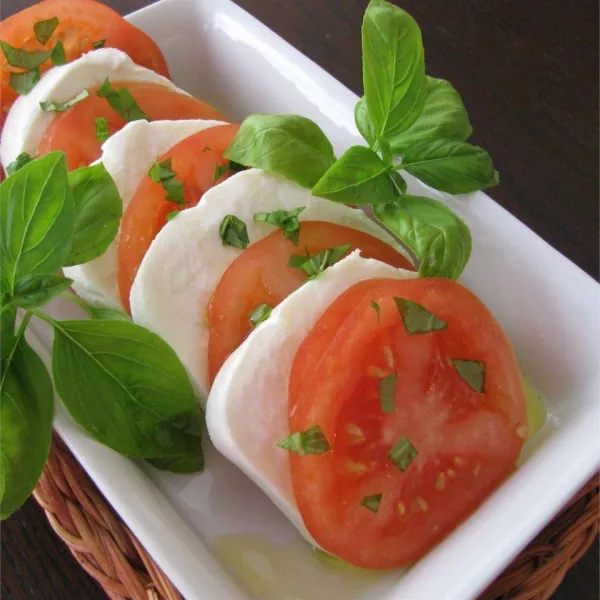 receta Salade de tomates et mozzarella