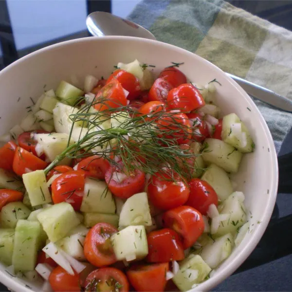 receta Salade de tomates et de concombres