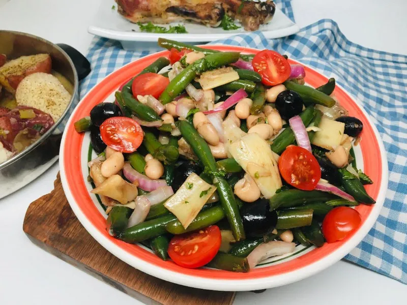 receta Froid Salade de haricots verts et d'artichauts