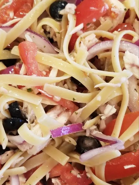 receta Salade de pâtes au thon à la méditerranéenne
