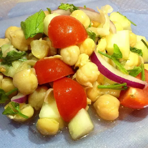 recetas Ensalada Mediterránea De Garbanzos