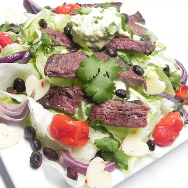 receta Salade mexicaine de steak et de légumes