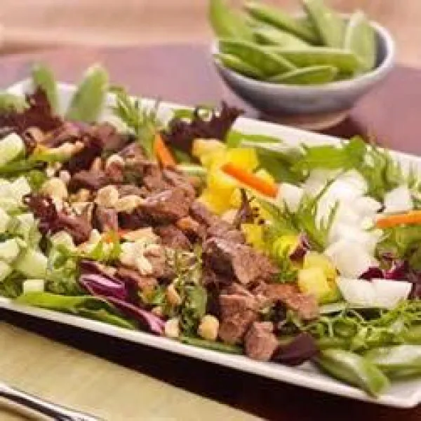 receta Salade de bœuf épicée au gingembre et aux pois