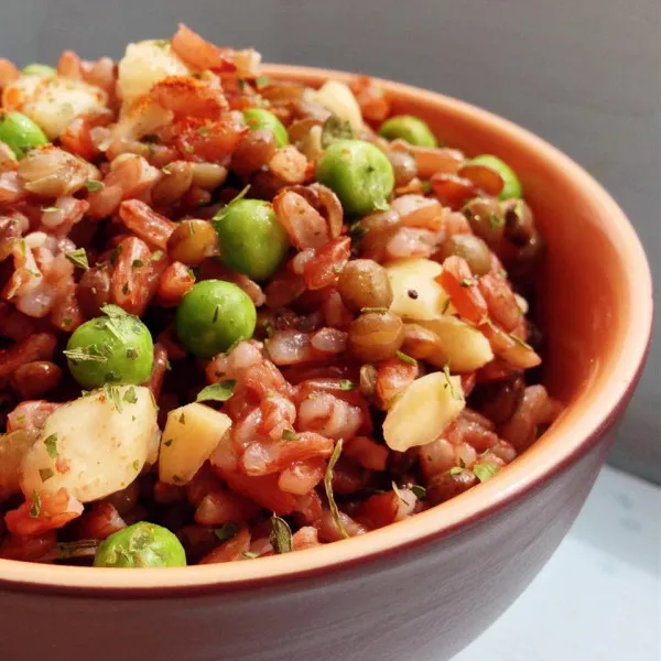 recetas Ensalada Tailandesa De Arroz Rojo Y Lentejas Verdes Francesas