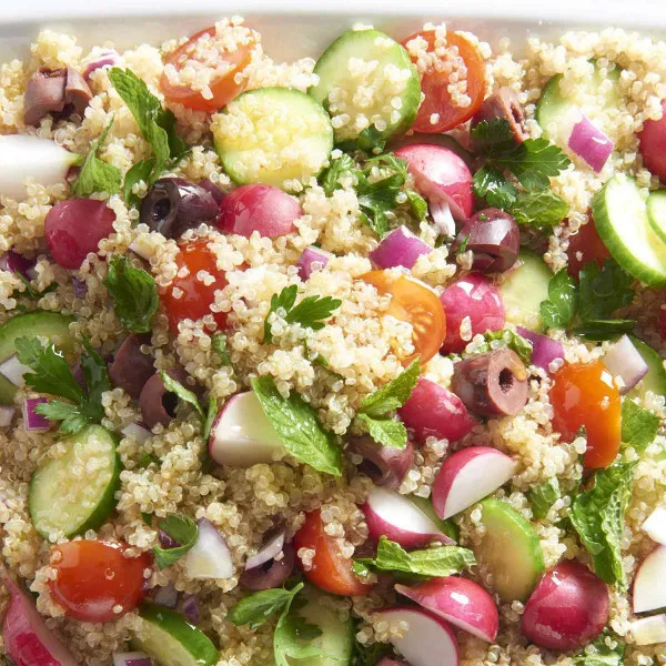 receta Salade végétalienne Quinoa méditerranéen