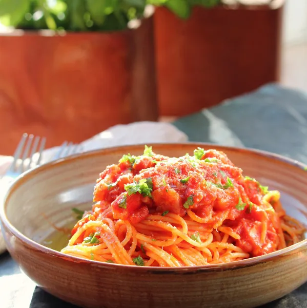 receta Espaguetis A La Amatraciana