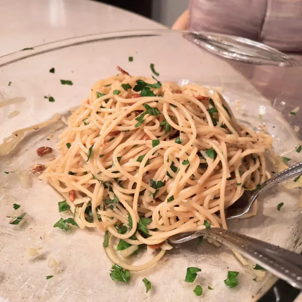 recette Spaghetti à l'ail et à l'huile