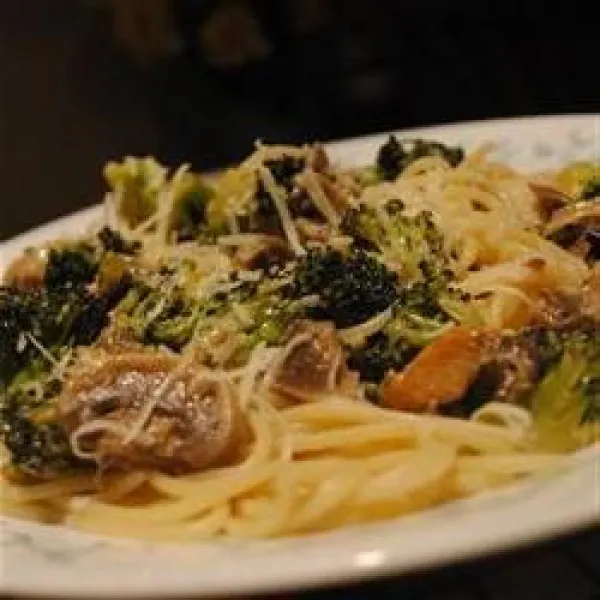receta Spaghetti aux brocolis et champignons