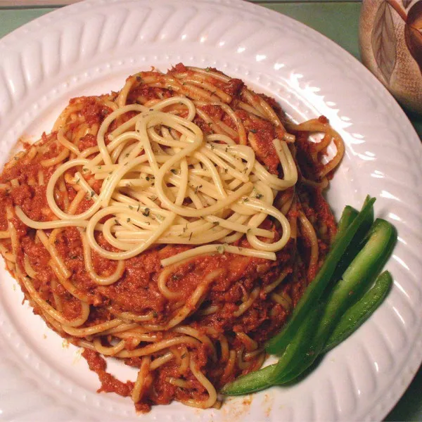 receta Spaghettis Au Corned Beef