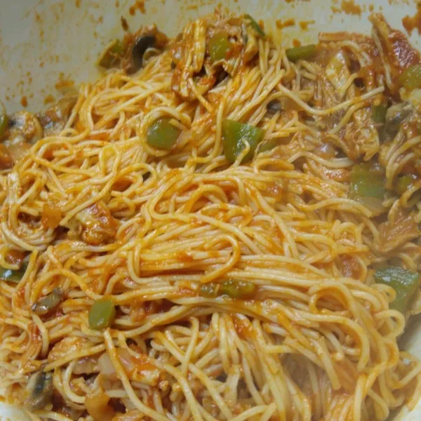 receta Espaguetis Con Pollo IV