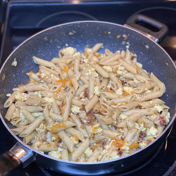 receta Espaguetis Con Tocino Y Huevos