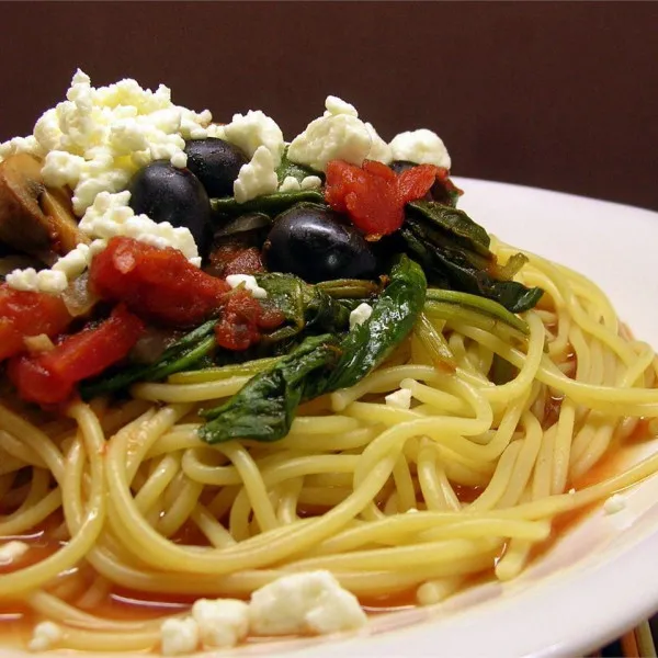 receta Spaghetti grec rapide et facile