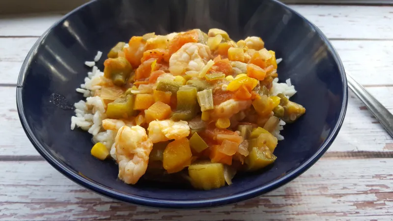 receta Ragoût de gombo Aux Crevettes