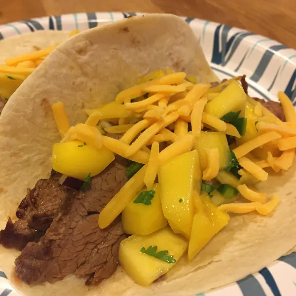 receta Steak Fajitas With Mango Salsa