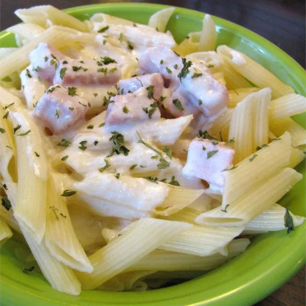 recetas Fetuccini Alfredo Con Jamón