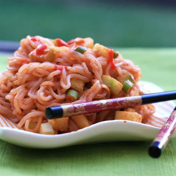 receta Fideos De Maní Picantes Bajos En Calorías