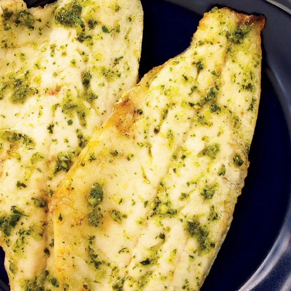 receta Filete De Pescado A La Plancha Con Salsa Pesto