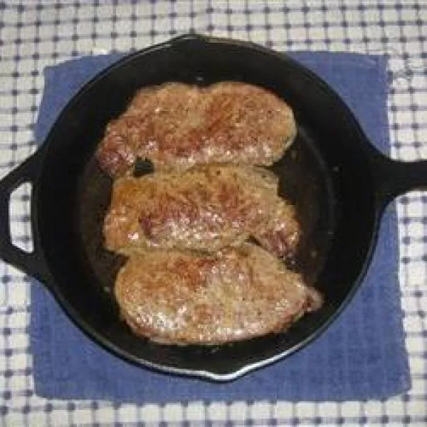 receta Steaks en fonte grillés