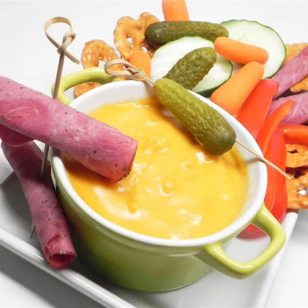 receta Fondue au cheddar