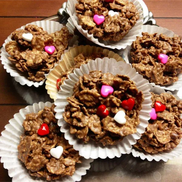 receta Grappes de biscuits au chocolat Cacahuètes