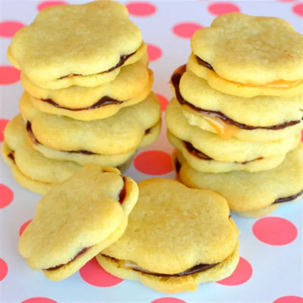 recetas Galleta Sándwich De Chocolate Con Caramelo Salado