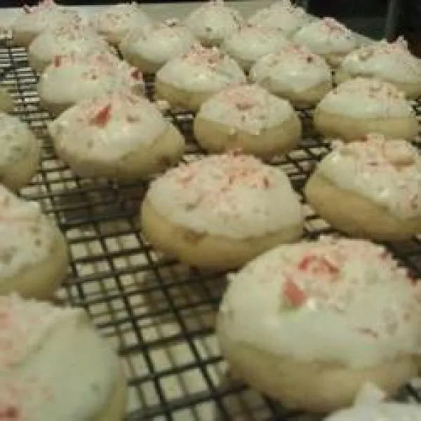 receta Galletas De Bola De Nieve De Bastón De Caramelo