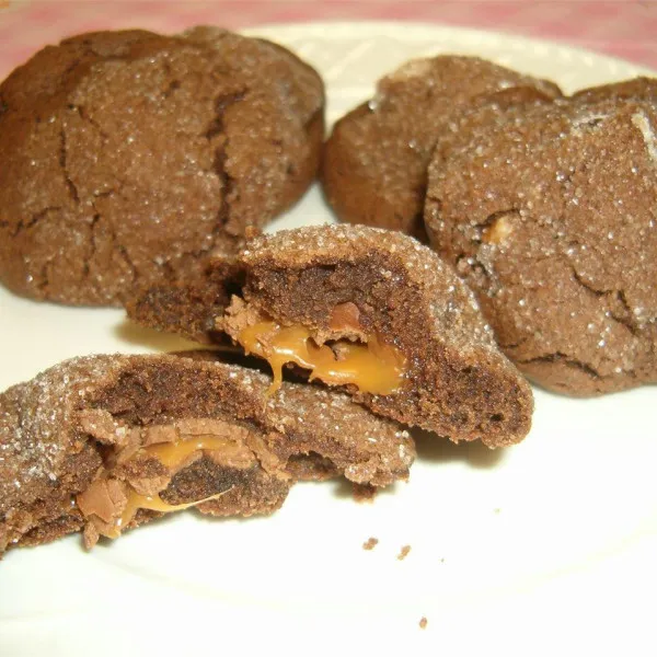 receta Biscuits au chocolat et au caramel