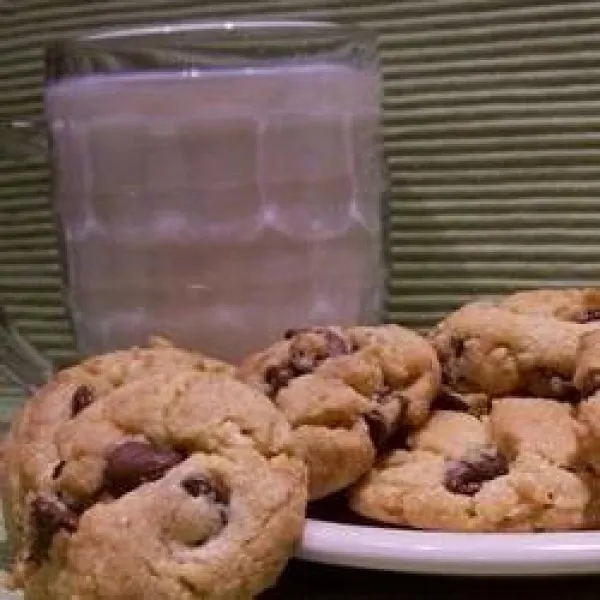 receta Galletas De Chispas De Chocolate Con Cinta Azul