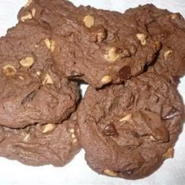 receta Biscuits aux doubles cacahuètes et aux pépites de chocolat