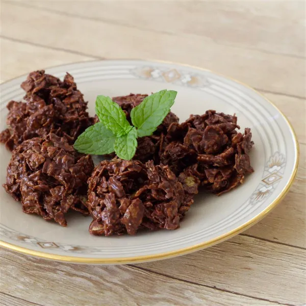 receta Galletas De Copos De Maíz Con Mantequilla De Maní Y Chocolate