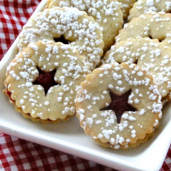 receta Linzer Cornmeal Cranberry Cookies