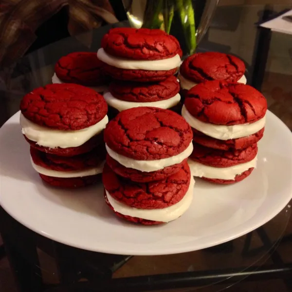 receta Galletas Sándwich De Terciopelo Rojo Fáciles De Dawn