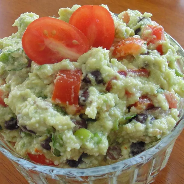 receta Guacamole Con Queso Y Frijoles Negros