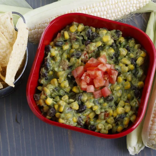 receta Guacamole De Frijol Negro Y Maíz