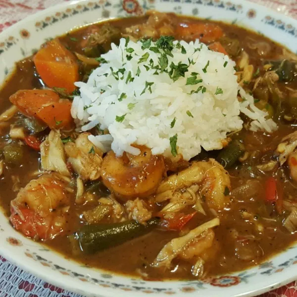 receta Crevettes Okra Gumbo