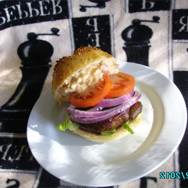 receta Burgers de champignons portabella avec mayonnaise aux poivrons rouges